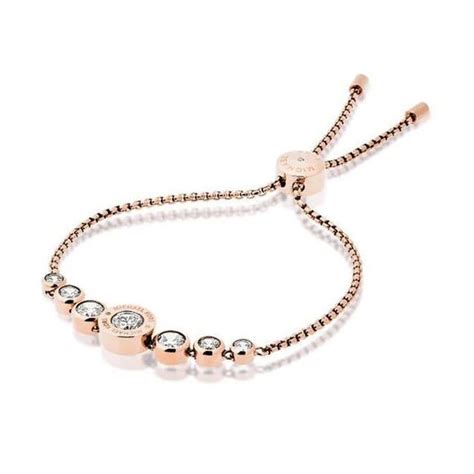 michael kors rose gold tone crystal bolo braclet|Michael Kors rose gold bangle.